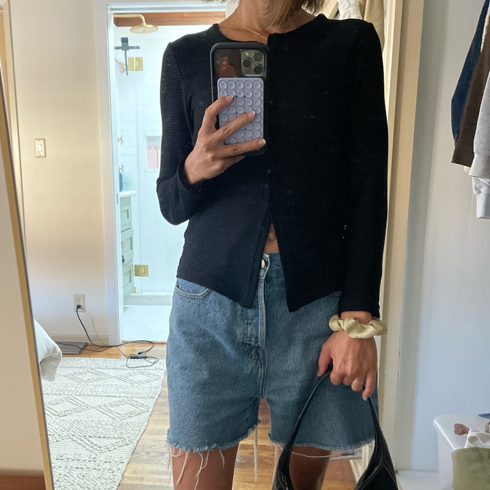 Vintage Black Button-Up Cardigan